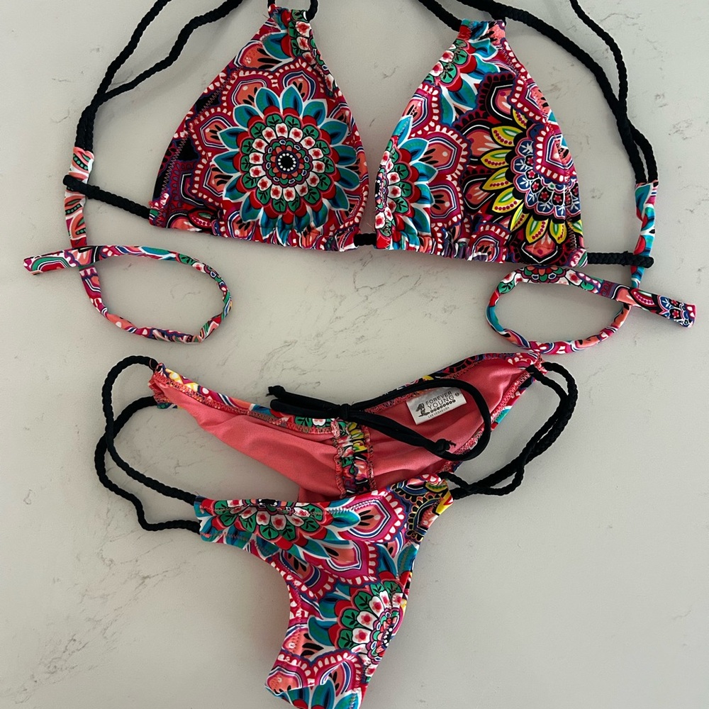 Forever Young Red and Pink Bikini Set Swimwear